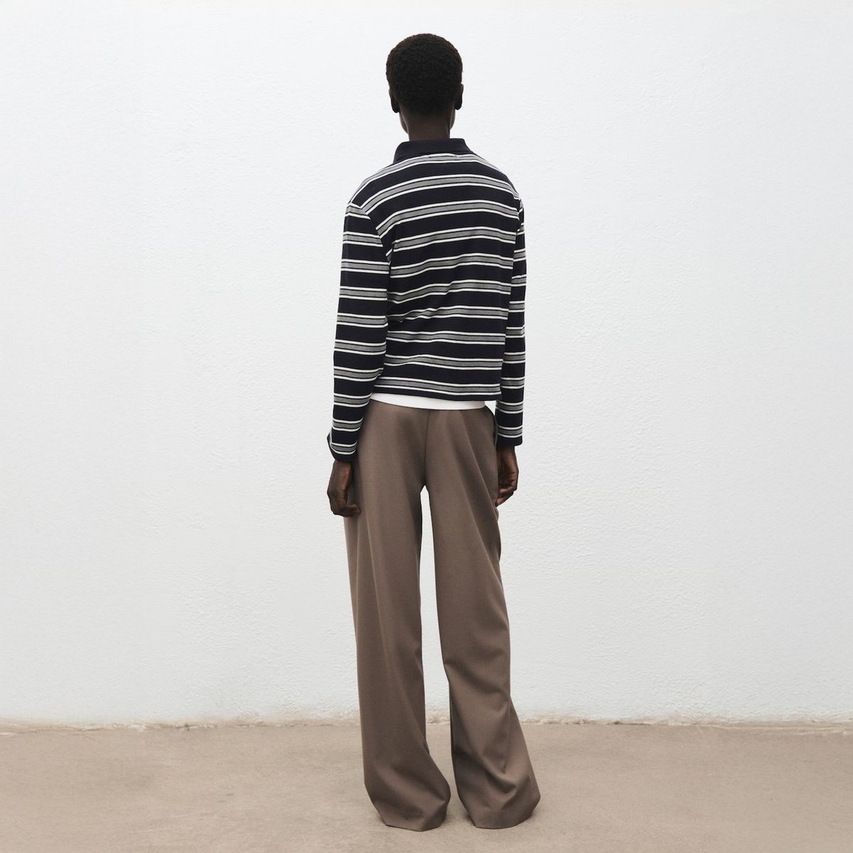 MANGO - Polera Cuello Polo Rayas Mujer Mango