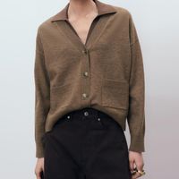 Cárdigan Cuello Pico Bolsillos Mujer