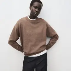 MANGO - Sweater Oversize Ribete Canalé Mujer