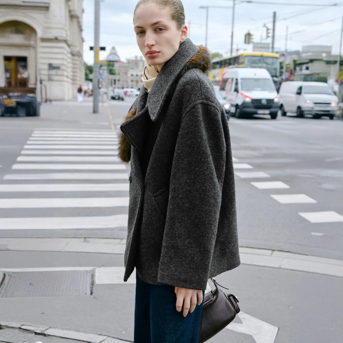 MANGO - Abrigo Lana Oversize Maxi Solapas Mujer Mango