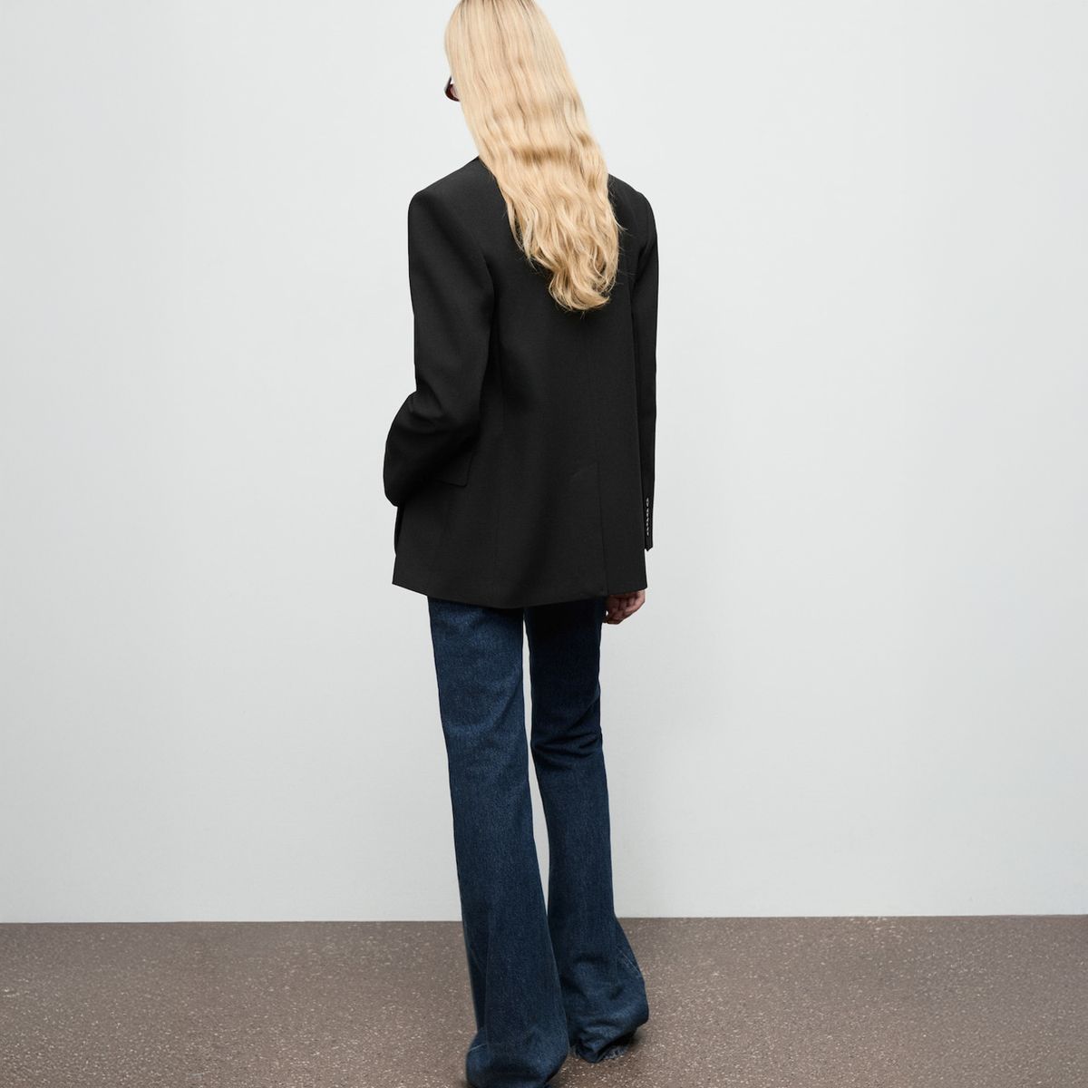 MANGO - Blazer Recta Bolsillos Solapa Mujer Mango