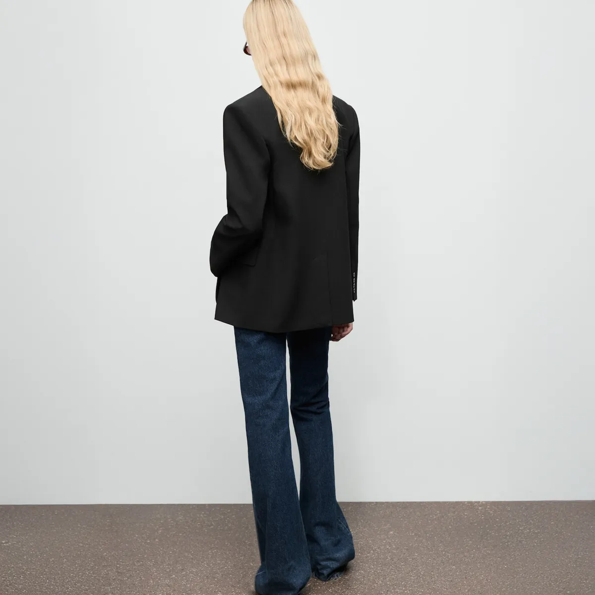 MANGO - Blazer Recta Bolsillos Solapa Mujer Mango