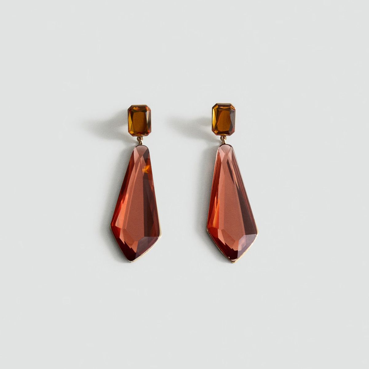 MANGO - Aros Colgantes Bicolor Mujer Mango