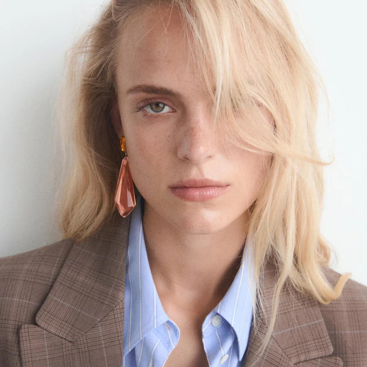 MANGO - Aros Colgantes Bicolor Mujer Mango