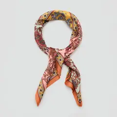 MANGO - Pañuelo Satinado Paisley Mujer