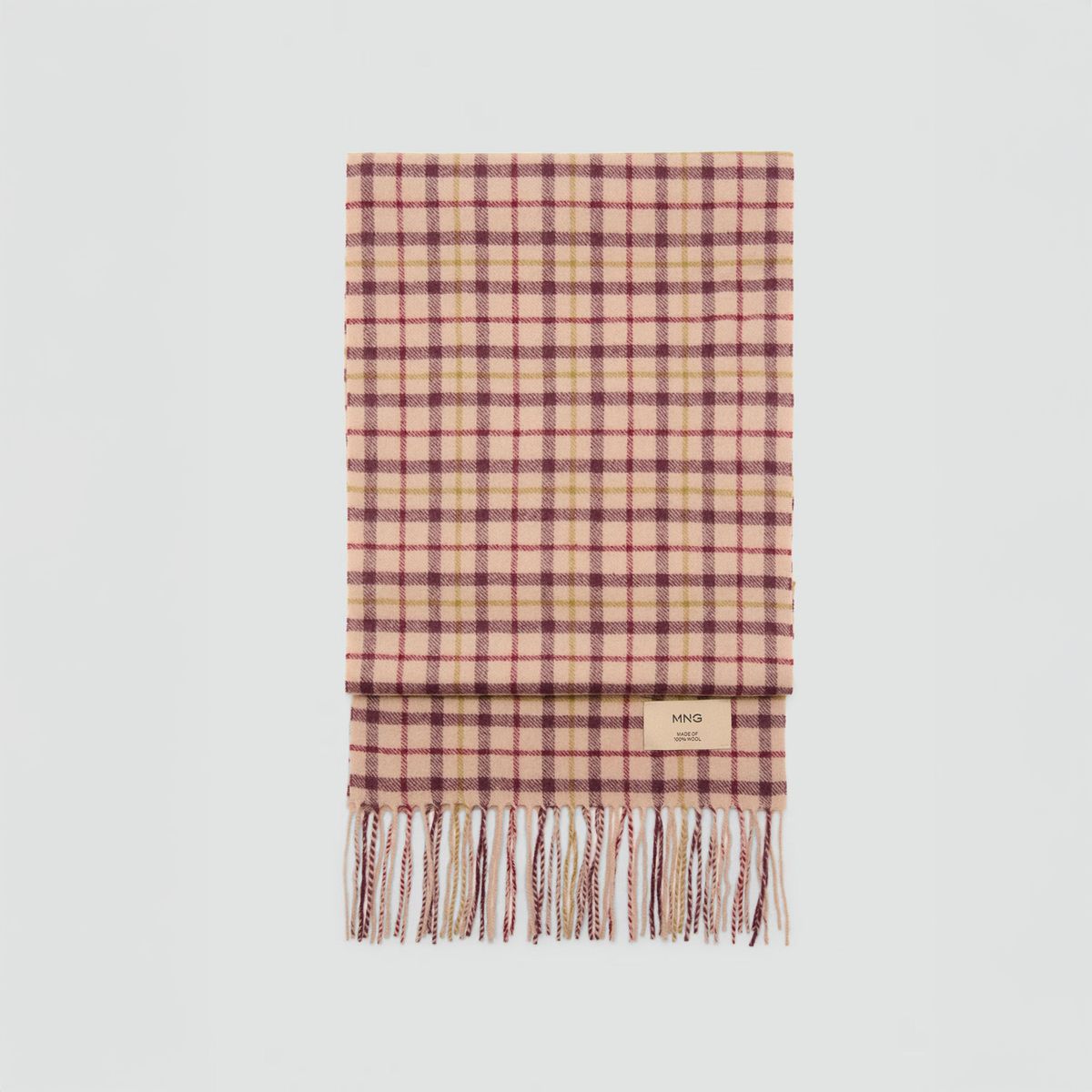 MANGO - Bufanda Lana Cuadros Mujer Mango