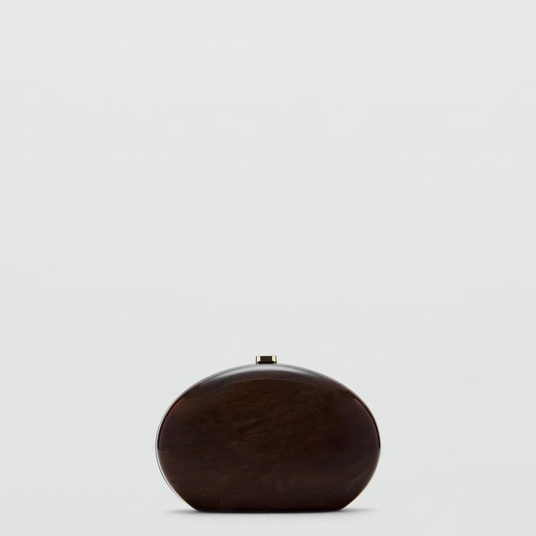 MANGO Bolso Clutch Ovalado Mujer