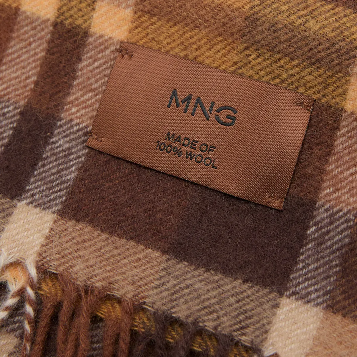 MANGO - Bufanda Lana Cuadros Mujer Mango