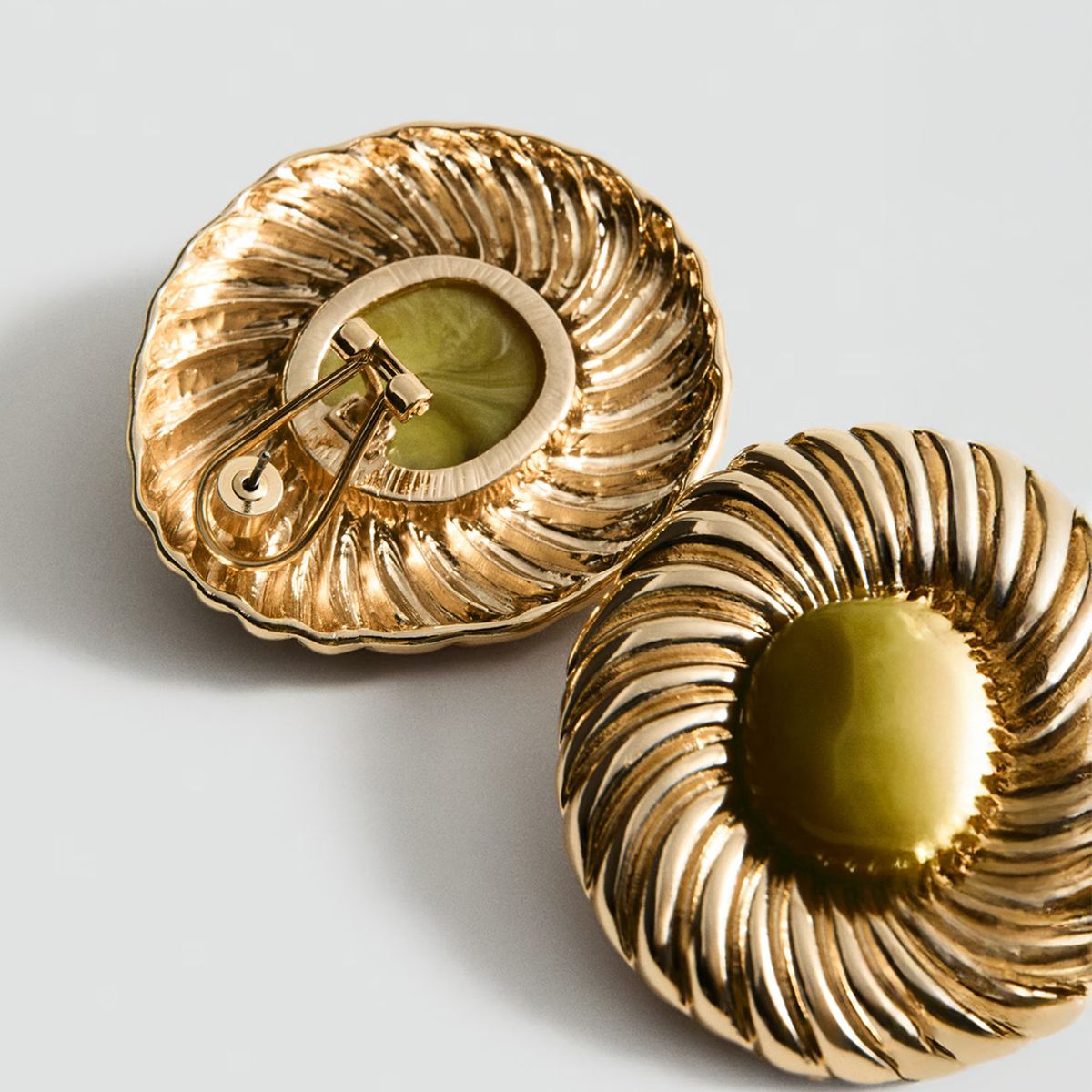 MANGO - Aros Resina Combinados Textura Mujer Mango