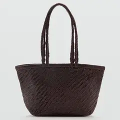 MANGO - Bolso Mediano Piel Trenzado Mujer