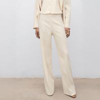 Pantalón Recto Traje Tiro Medio Mujer