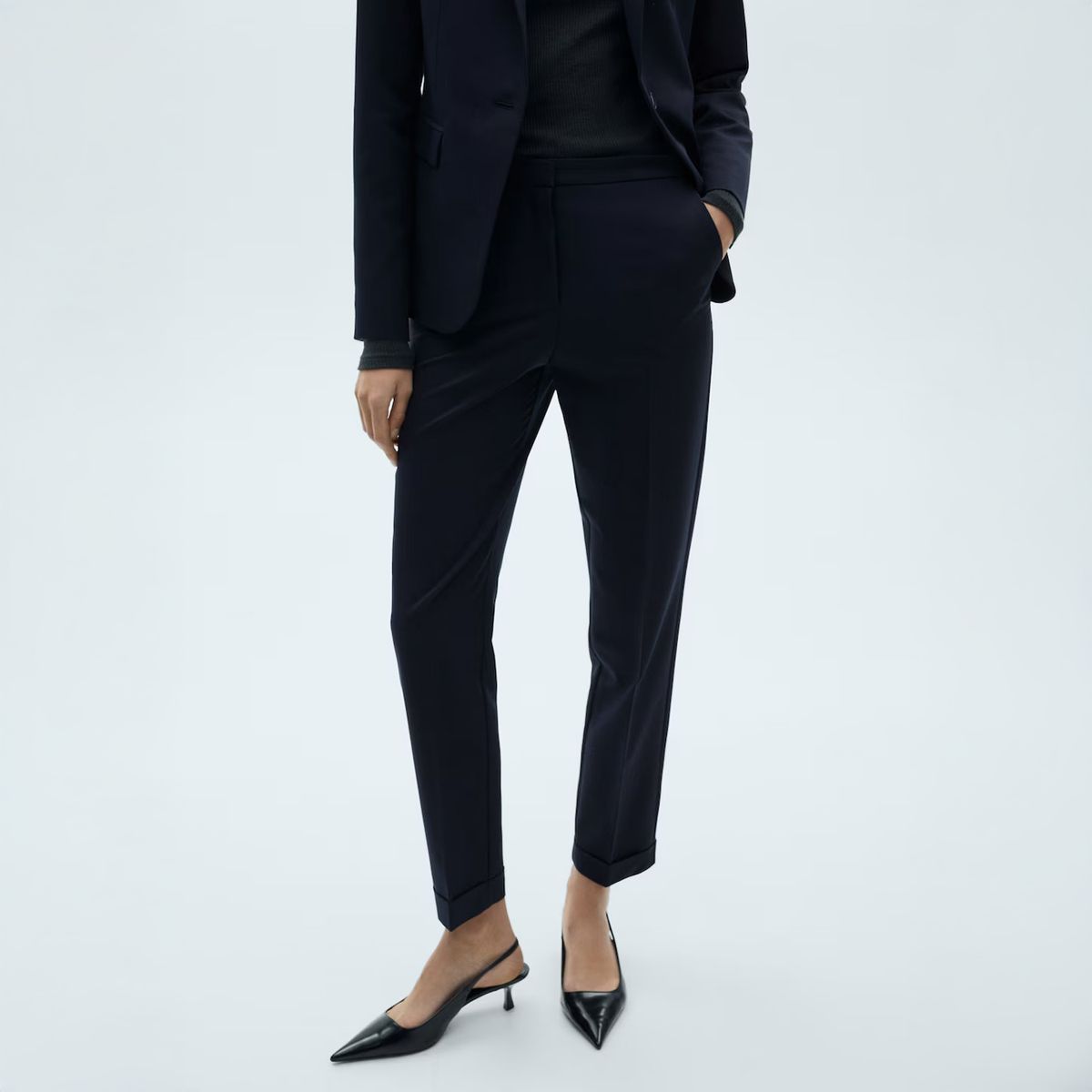 MANGO - Pantalón Recto Traje Mujer Mango