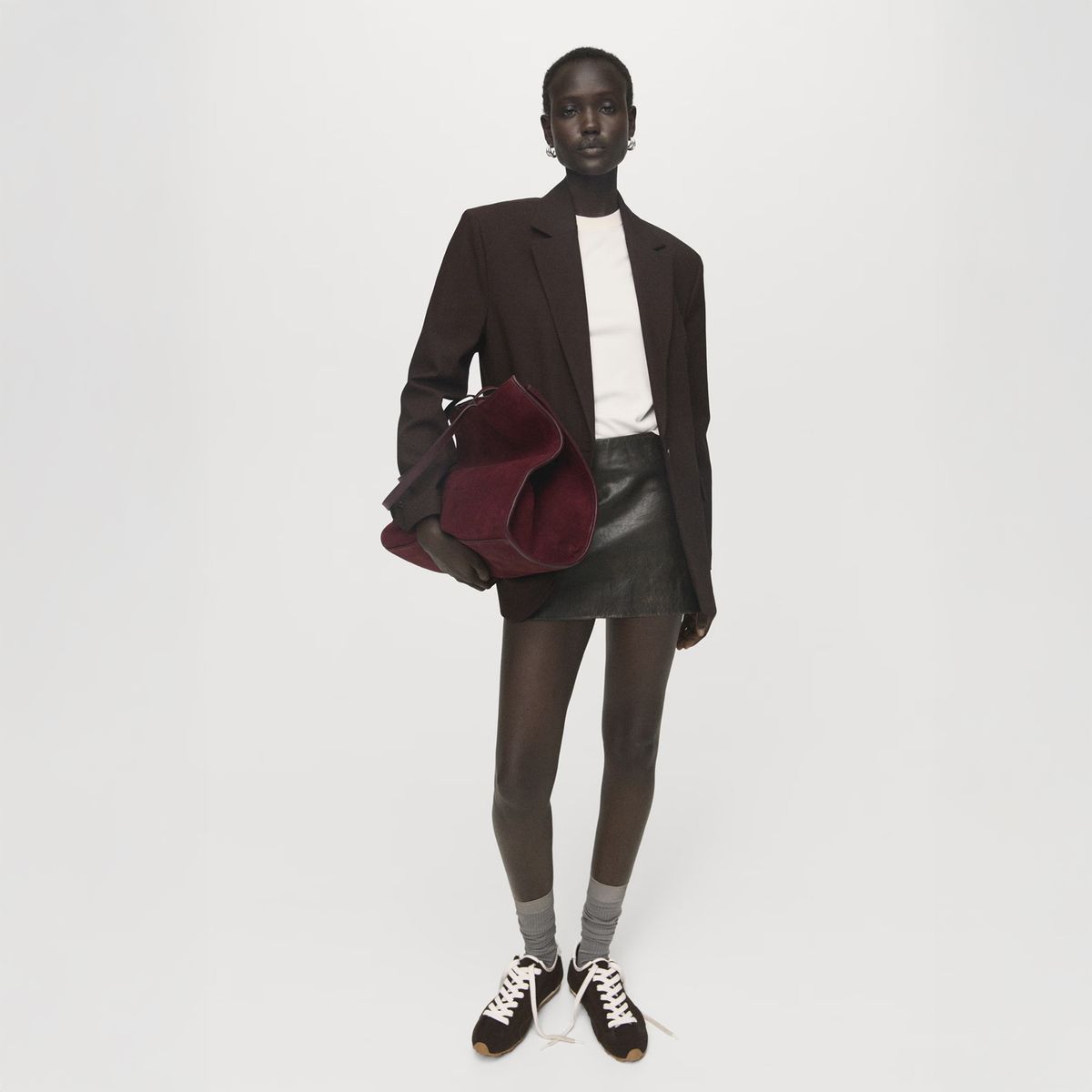 MANGO - Bolso Shopper Piel Serraje Mujer Mango