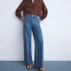 MANGO - Jeans Wideleg Bolsillos Mujer