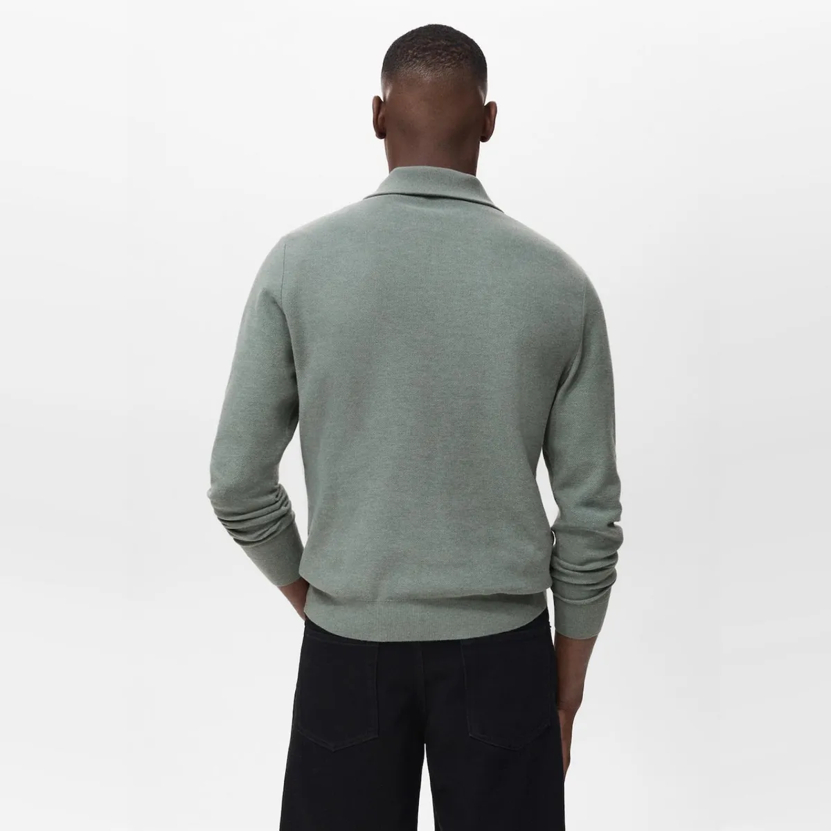 MANGO MAN - Sweater Microestructura Cuello Cremallera Hombre Mango Man