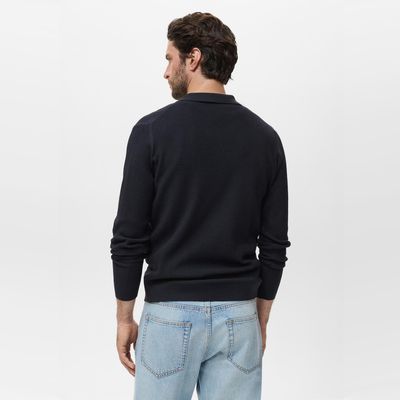 Imagen 2 del producto Sweater Polo Mezcla Algodón Canalé Hombre