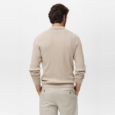 Imagen 2 del producto Sweater Polo Mezcla Algodón Canalé Hombre