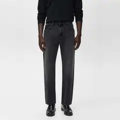 MANGO MAN - Jeans Moby Straight Fit Lavado Oscuro Hombre