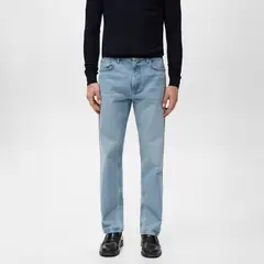 MANGO MAN - Jeans Moby Straight Fit Lavado Claro Hombre