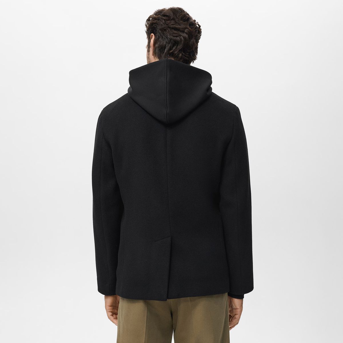 MANGO MAN - Abrigo Lana Cruzado Botones Hombre Mango