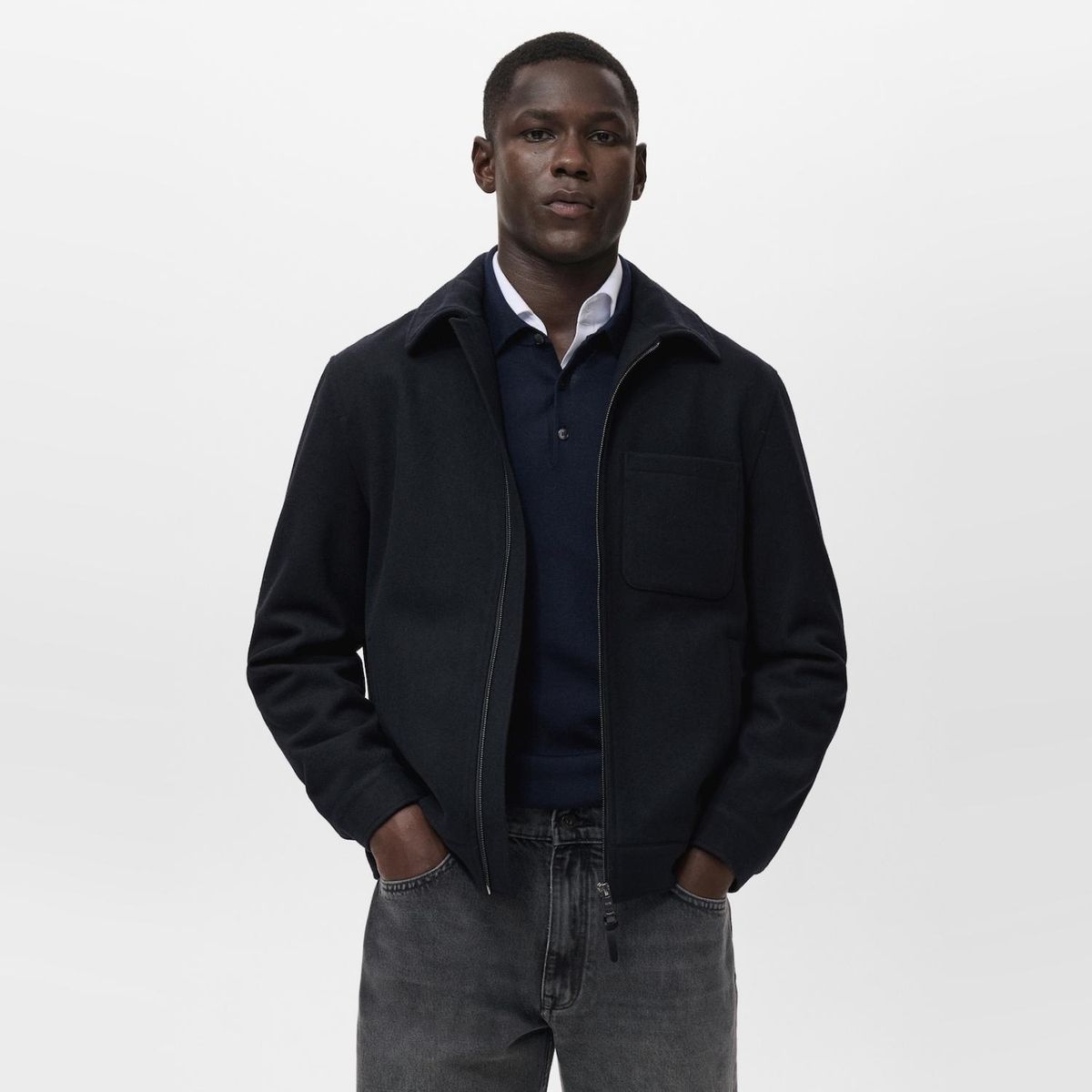 MANGO MAN - Chaqueta Mezcla Lana Bolsillo Hombre Mango