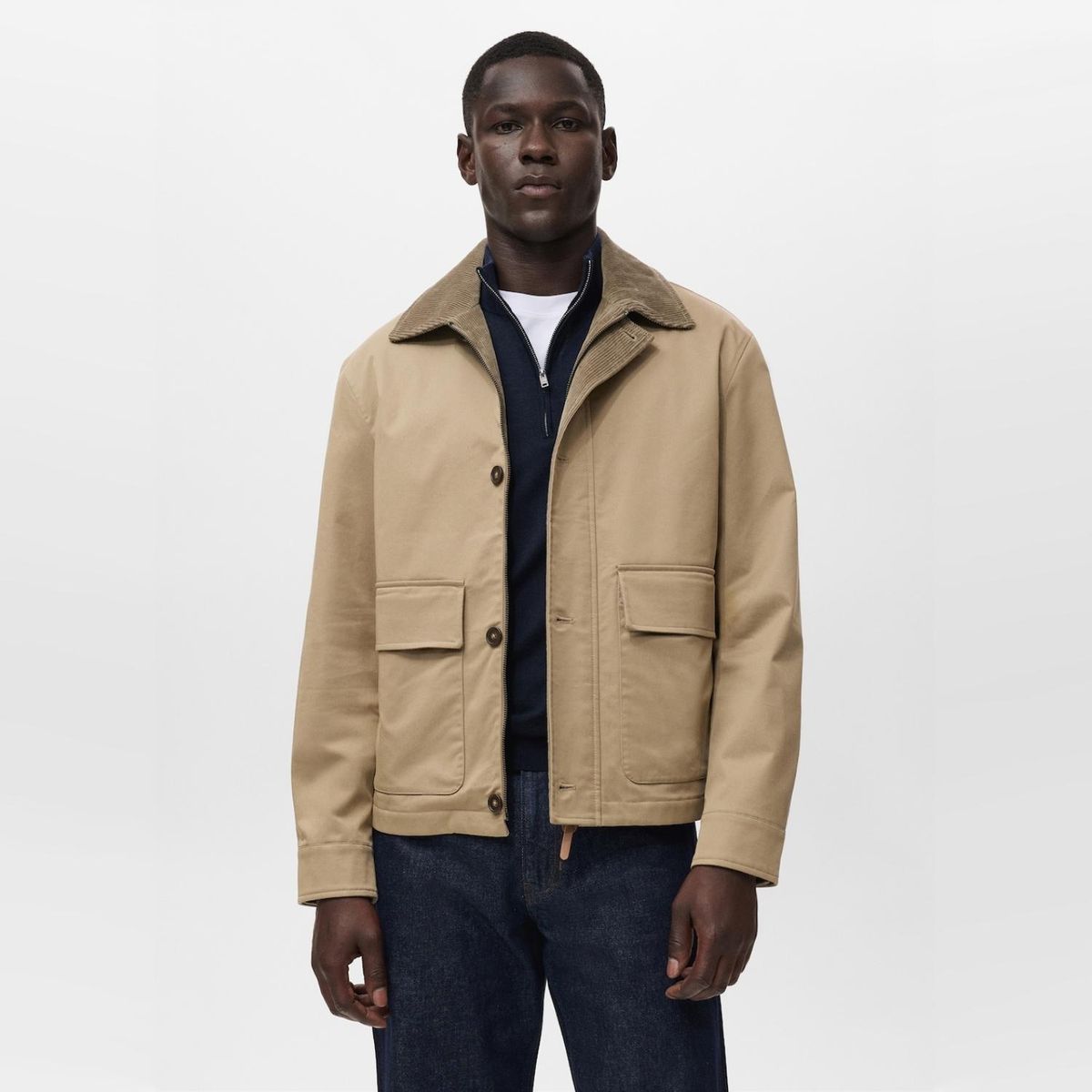 MANGO MAN - Chaqueta Water Repellent Cuello Pana Hombre Mango