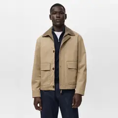 MANGO MAN - Chaqueta Water Repellent Cuello Pana Hombre Mango