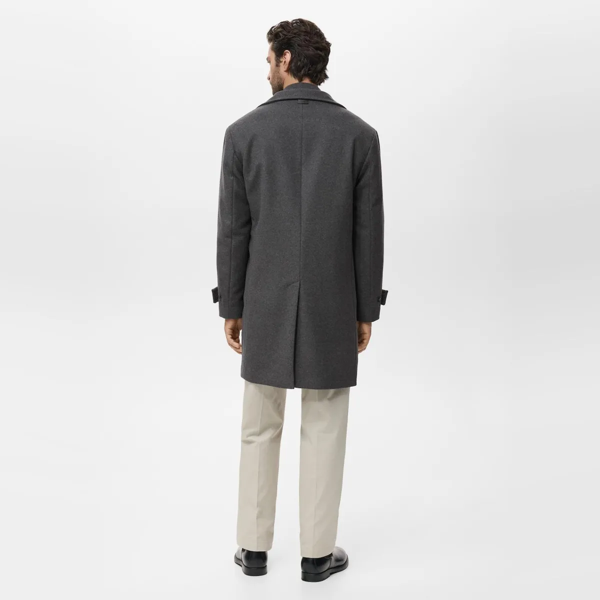 MANGO MAN - Abrigo Lana Cuello Chimenea Hombre Mango Man