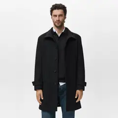 MANGO MAN - Abrigo Lana Cuello Chimenea Hombre