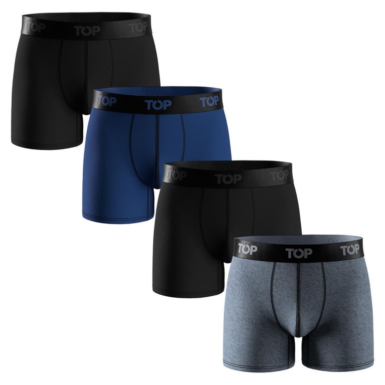 Pack De 4 Boxers Medio Algodón Hombre
