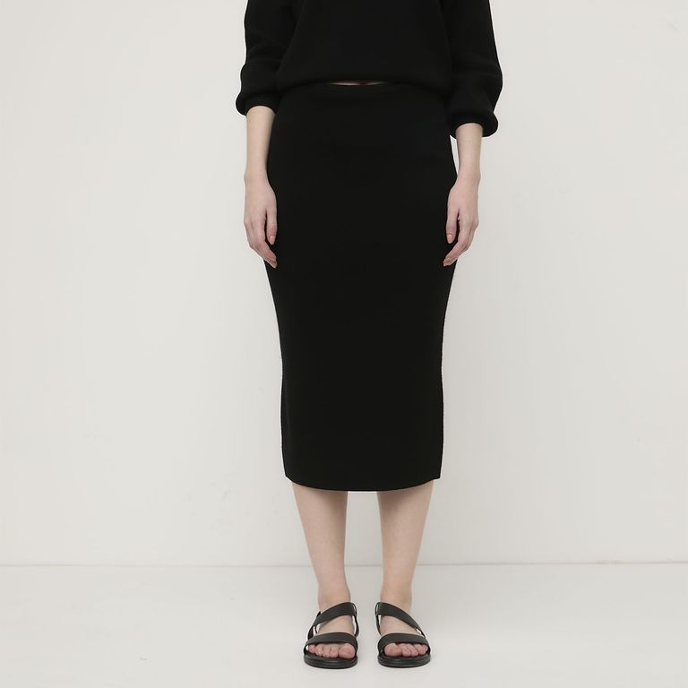 Falda de Punto Midi Mujer