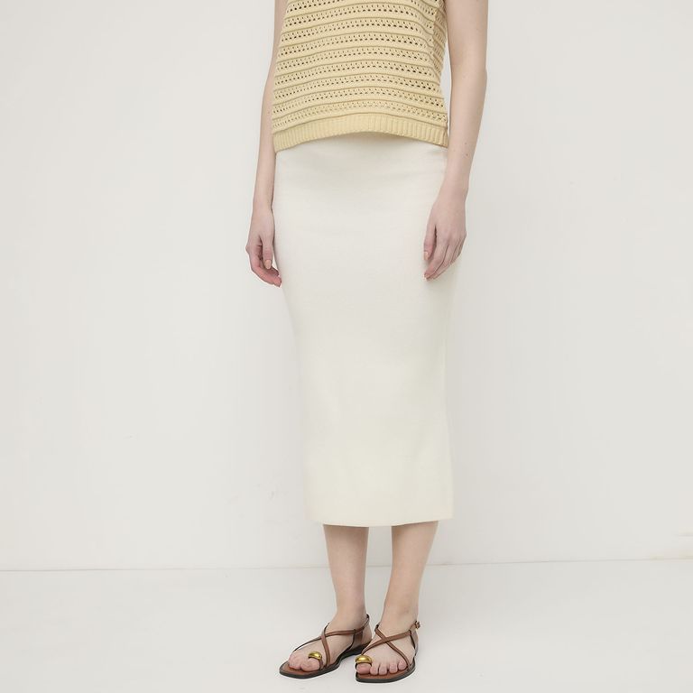 Falda de Punto Midi Mujer