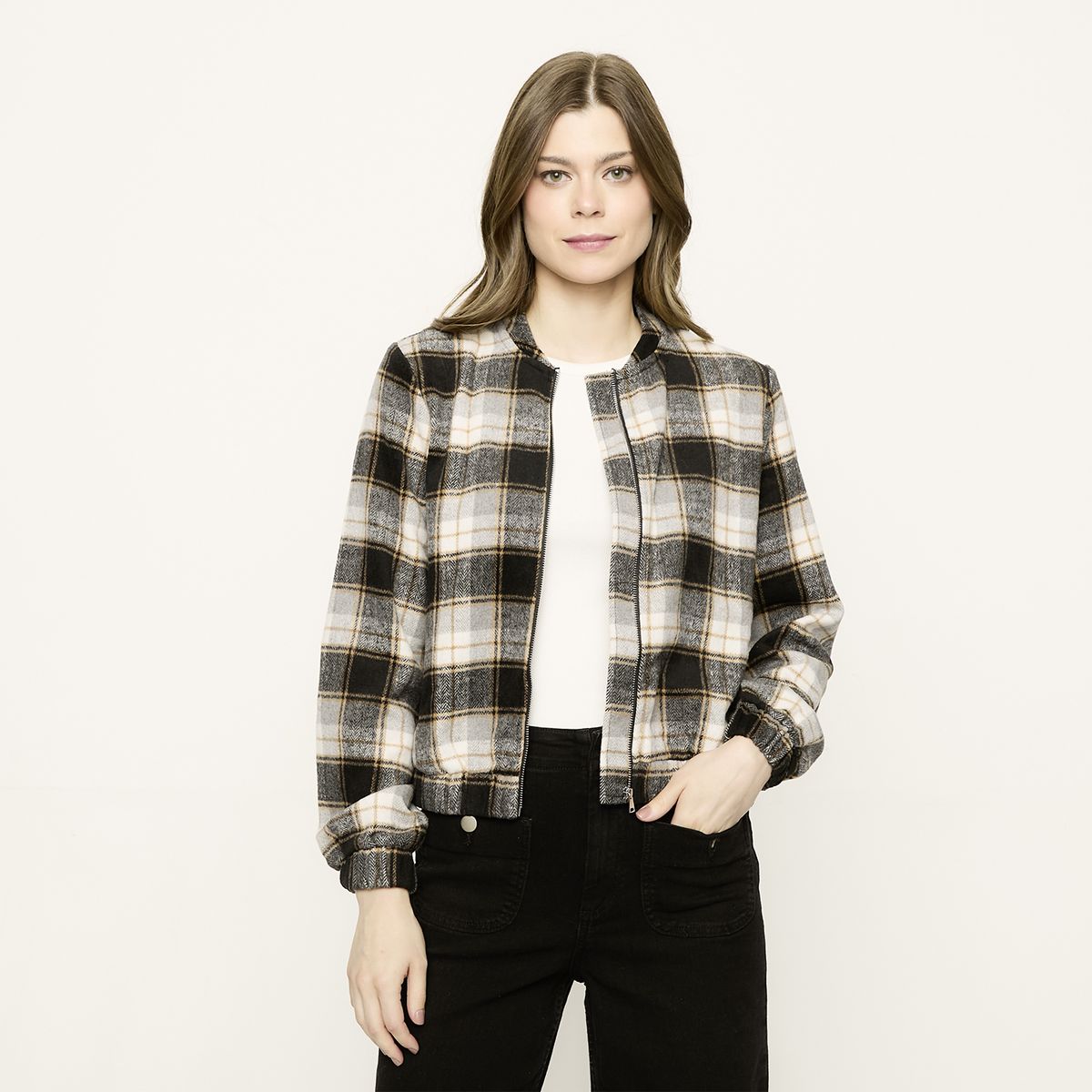 VERO MODA - Chaqueta Bomber Cuadros Mujer Vero Moda