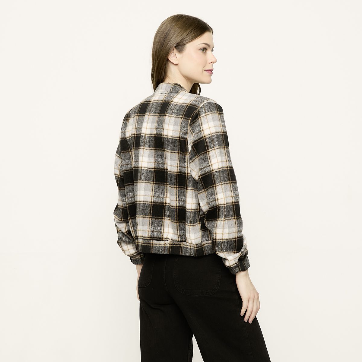 VERO MODA - Chaqueta Bomber Cuadros Mujer Vero Moda