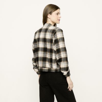 Imagen 2 del producto Chaqueta Bomber Cuadros Mujer