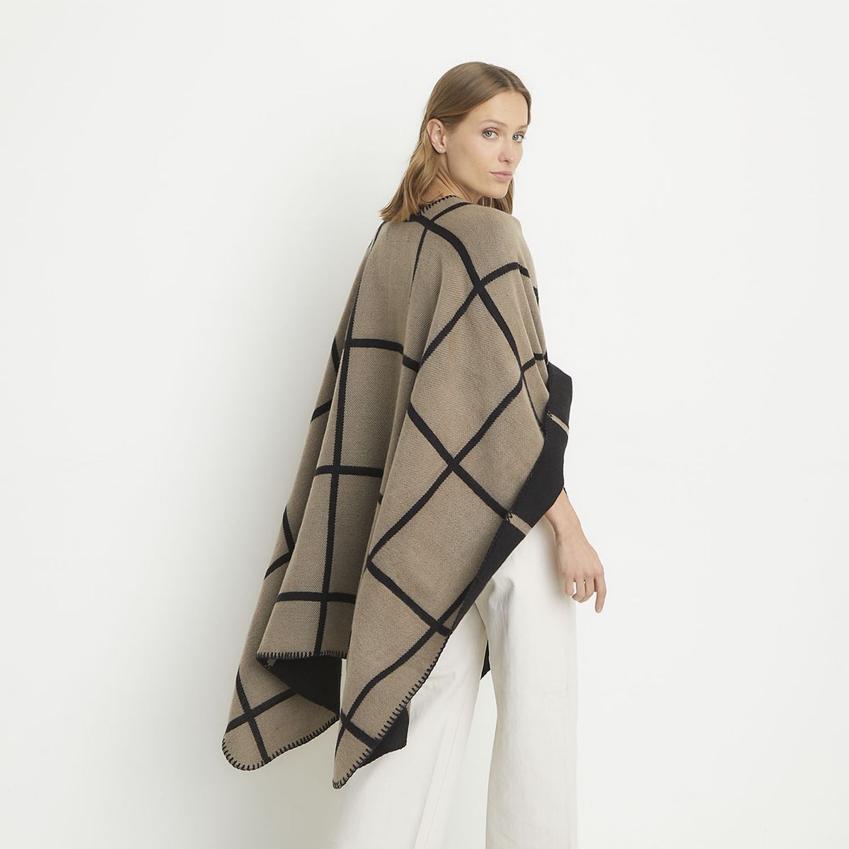 VERO MODA - Poncho Cuadros Mujer Vero Moda