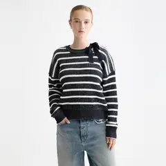 SCOTCH & SODA - Chaleco Rayas Amarra Cuello Mujer Scotchsoda