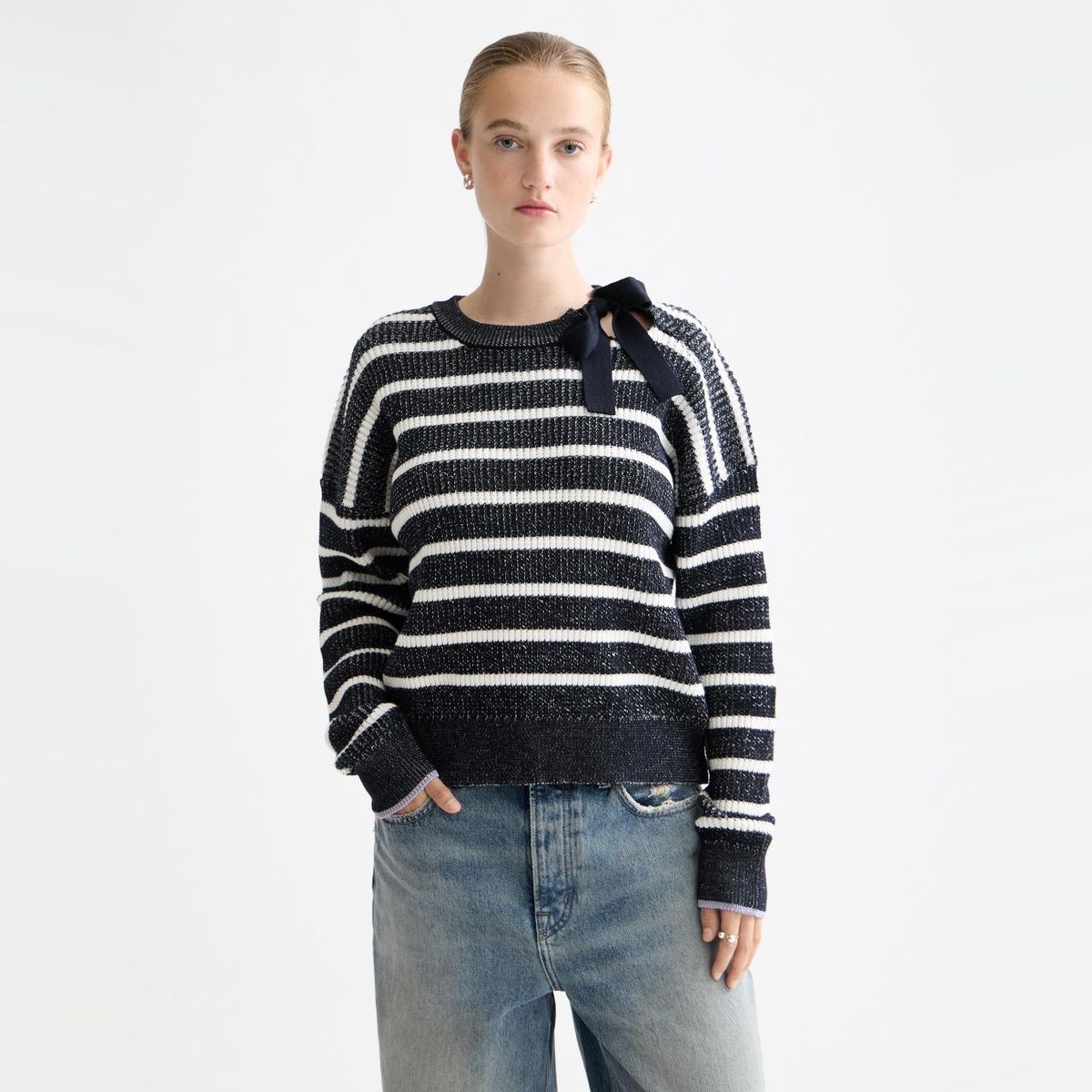 SCOTCH & SODA - Chaleco Rayas Amarra Cuello Mujer Scotchsoda