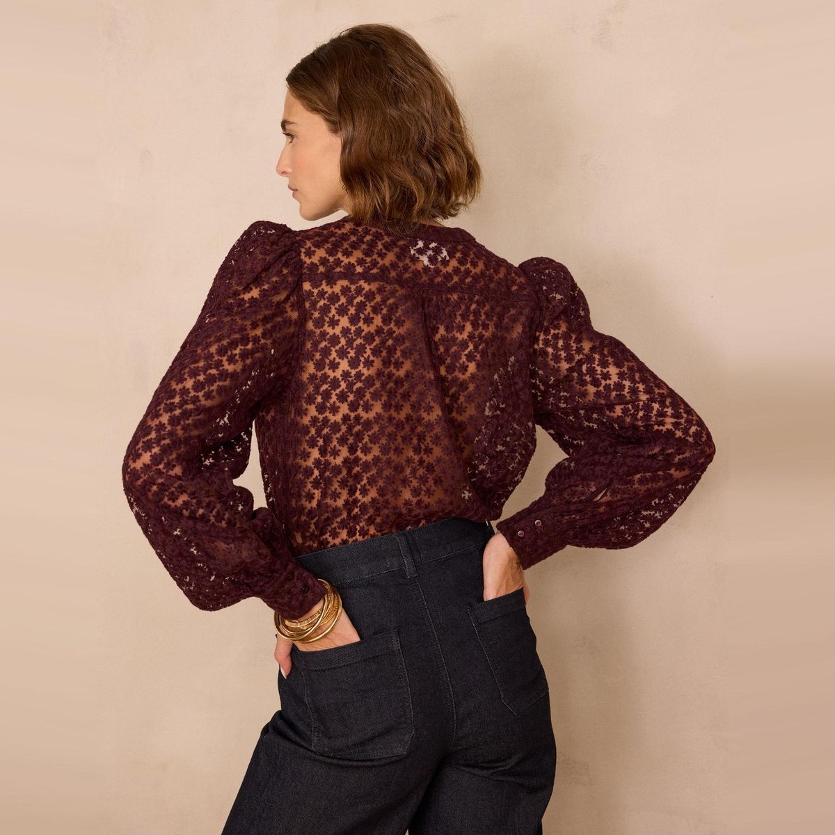 MAISON 123 - Blusa Broderie Mujer Maison 123