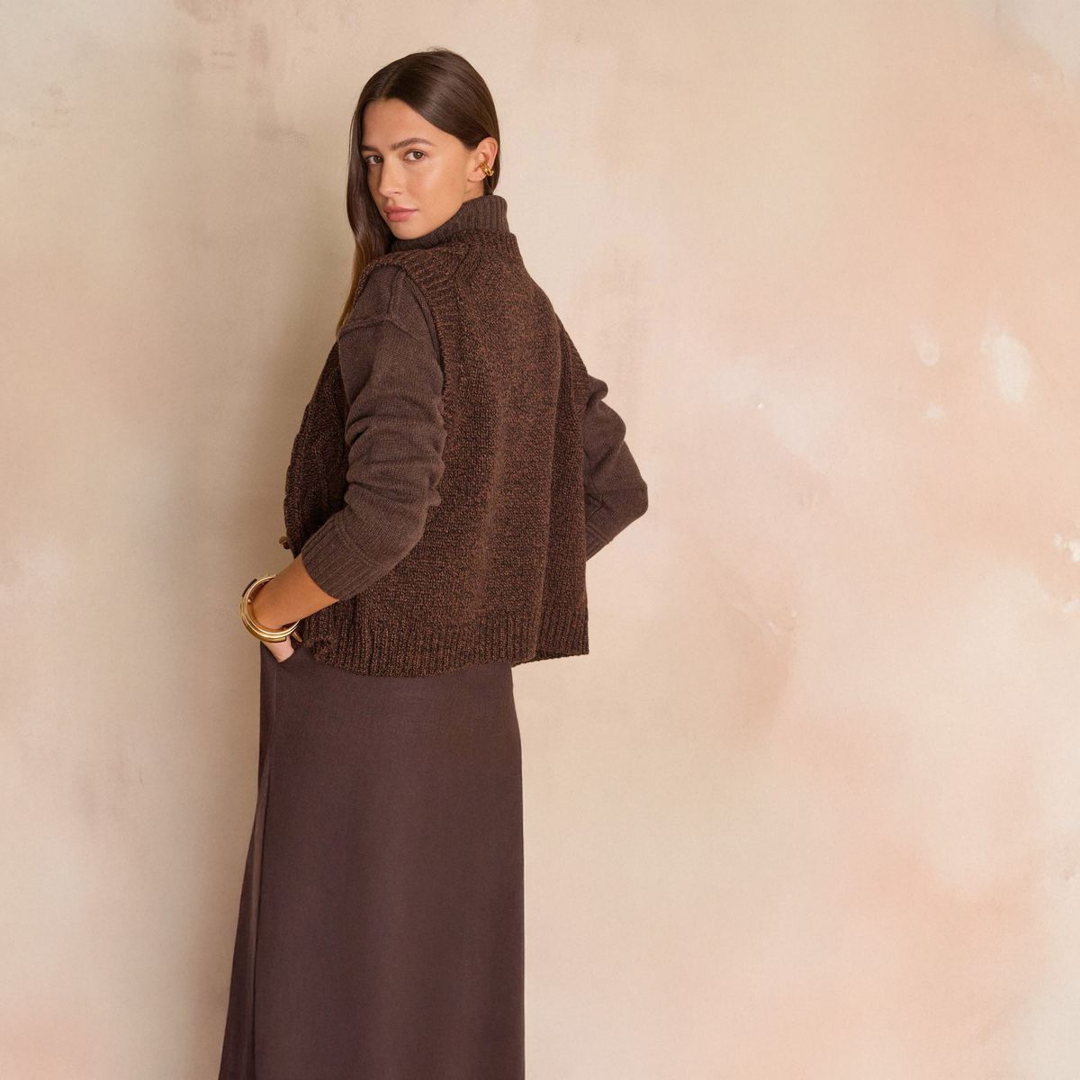 MAISON 123 - Cárdigan Botones sin Mangas Lana Mujer Maison 123