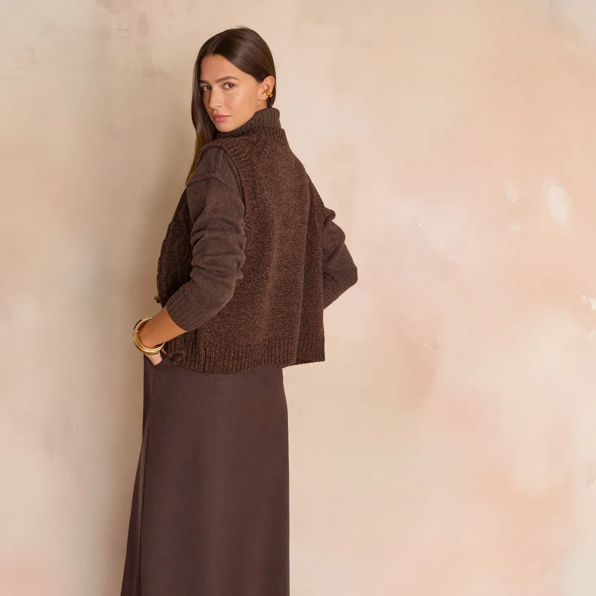 MAISON 123 - Cárdigan Botones sin Mangas Lana Mujer Maison 123