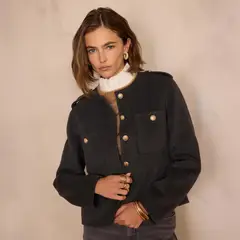 MAISON 123 - Chaqueta Botones Lana Mujer