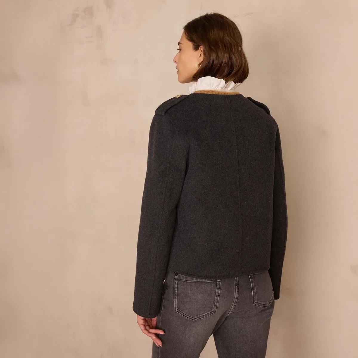 MAISON 123 - Chaqueta Botones Lana Mujer Maison 123