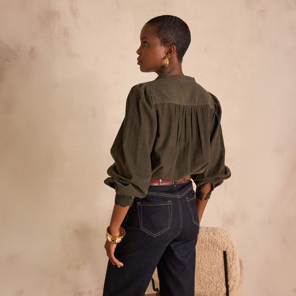 MAISON 123 - Blusa Manga Englobada 100% Algodón Mujer Maison 123