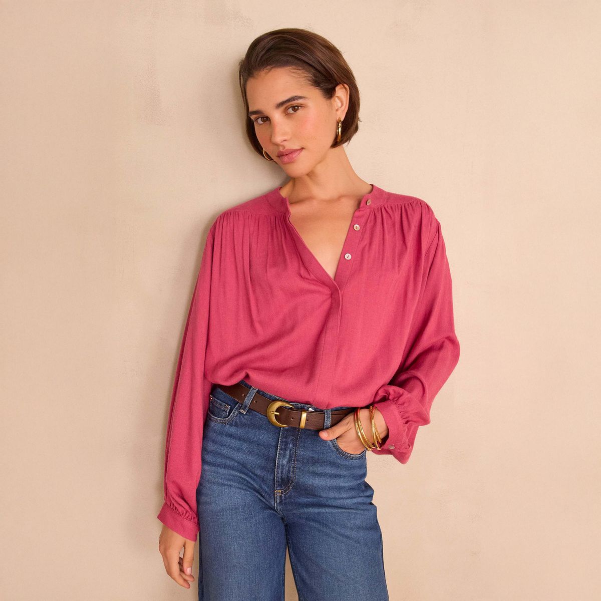 MAISON 123 - Blusa Manga Englobada Mujer Maison 123