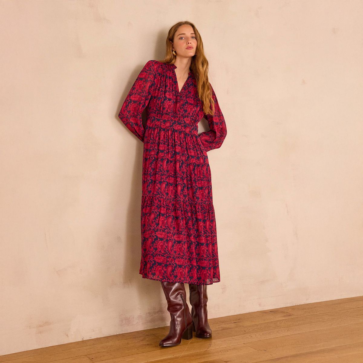 MAISON 123 - Vestido Midi Estampado Mujer Maison 123