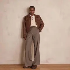 MAISON 123 - Pantalón Ancho Cuadros Mujer