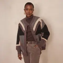 MAISON 123 - Cárdigan Botones Jacquard Mujer