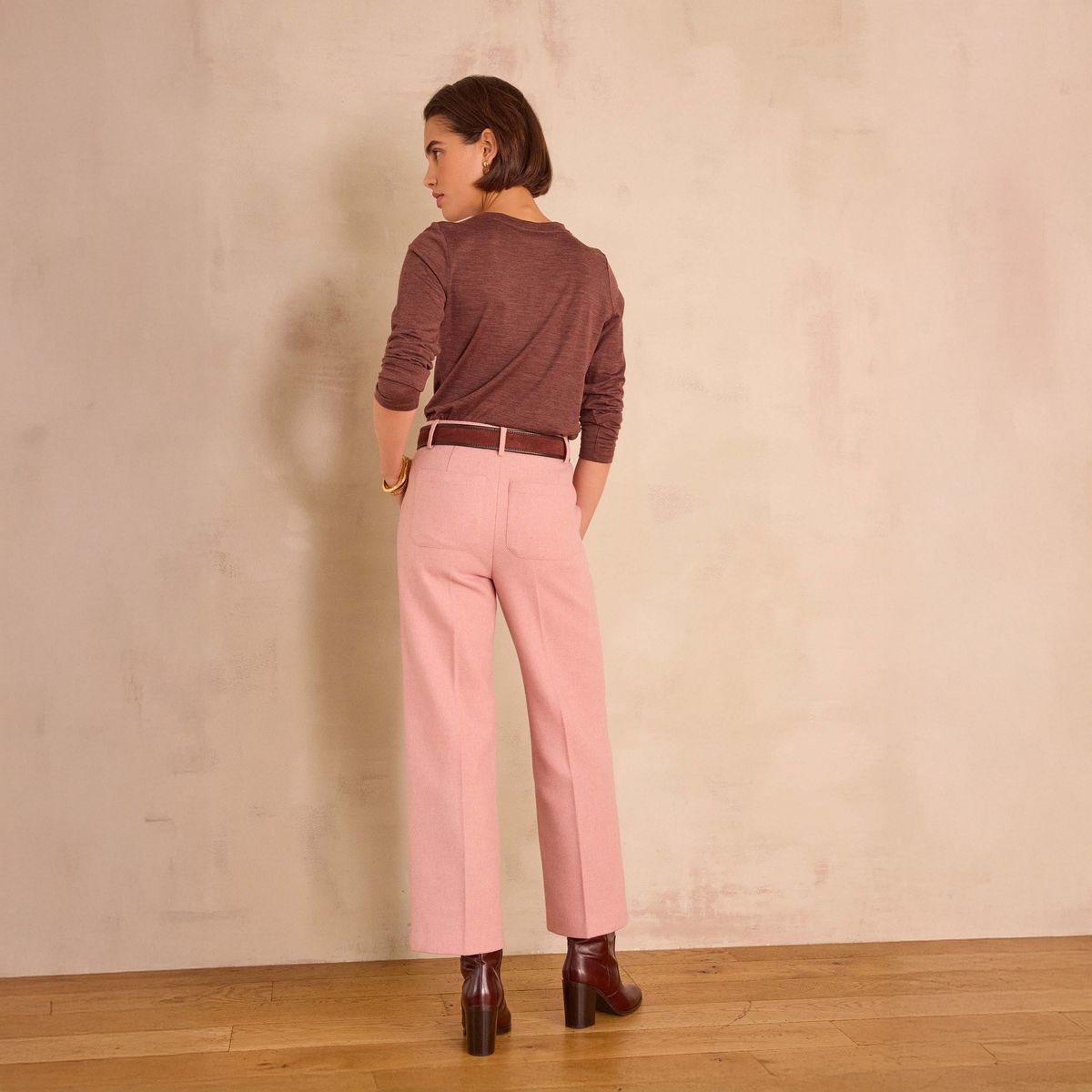 MAISON 123 - Pantalón Ancho Lana Mujer Maison 123