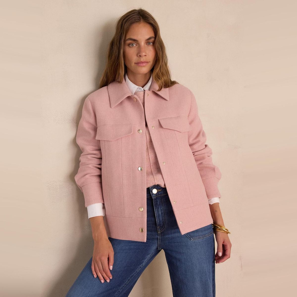 MAISON 123 - Chaqueta Botones Lana Mujer Maison 123